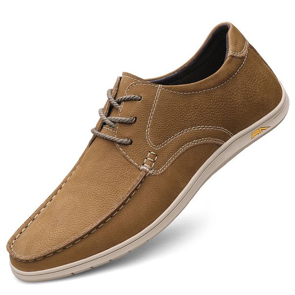 Men's Outdoor Casual Board Shoes, First-layer Cowhide Men's Outdoor Workplace Sports Shoes, Middle-aged Men's Shoes_vogvips.com