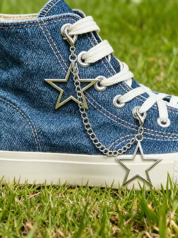 Grunge Punk 2pc Punk Star Shaped Hip Hop Charm Shoe Accessory DIY_vogvips.com