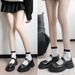 Retro British Style JK Small Leather Shoes Buckle Buckle Mary Jane Loafers Women With Thick Heel Platform Shallow Mouth Single Shoes_vogvips.com