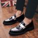 2025 Spring And Autumn Youth Slip-On Loafers Thick-Soled Height-Increasing Black Fashion Men's Casual Leather Shoes_vogvips.com