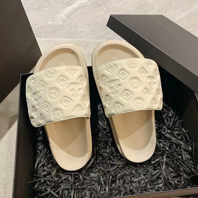Women's European American Style Printed Platform Sandals Velcro Apricot EVA Slippers For Summer Popular Online Style_vogvips.com