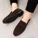 Men's Small Leather Shoes Casual Daily Loafers Simple Suede Slip-on Fashion Shoes_vogvips.com