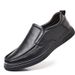 Suitable For All Seasons For Men 2026 Autumn Round Toe Soft Leather Men's Slip-On Casual Dad Shoes Trendy_vogvips.com