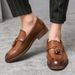 Casual Hairstylist Pointed Toe Korean Men's British Style Large Size Leather Shoes_vogvips.com