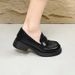 cameido British - Style Slip - On Leather Shoes For Women, Spring Loafers_vogvips.com
