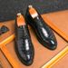 Fashionable Men's New British Black Business Formal Wear Derby Shoes Lace-up Leather British Brown Banquet Dress Wedding Leather Shoes_vogvips.com
