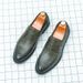 New Fashion Men's British Black Business Casual Loafer Shoes Daily Driving Office Leather Shoes One Foot Pedal Lazy Brown Banquet Dress Wedding Men's_vogvips.com