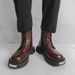 boots Fashion New Punk Style Niche Big Head Black Men's Boots Thick Sole Lace-up Casual Business Top Motorcycle Boots Commuting Work Boots_vogvips.com