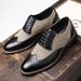 .Men's Retro Daily Casual Shoes For Business Formal Embossed Block Pattern Comfortable And Breathable Men's Shoes_vogvips.com