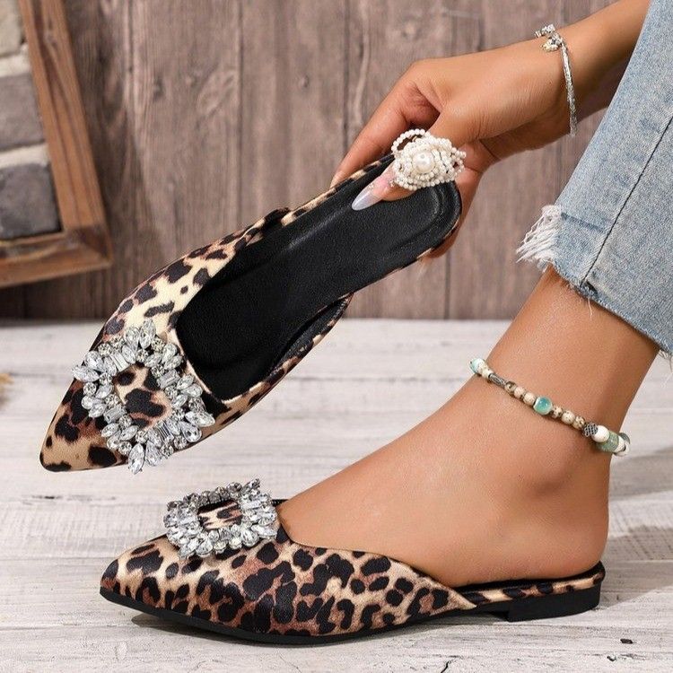 Women's Pointed Toe Flat Shoes - Soft Sole Leopard Print Slip-On Loafers For Spring/Autumn, Comfortable & Stylish (Sizes 35-43)_vogvips.com