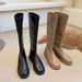 Low Heel Slim Long Back Zipper Martin 2024 Spring And Autumn Versatile Over-the-Knee Soft Leather Riding Boots With_vogvips.com