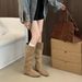 2025 New Suede Hidden Wedge Western Cowboy Slouchy Long Slimming Flat Over-the-Knee Women's High Boots_vogvips.com