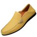 First Layer Men's Driving Shoes Men's Round Head Light Mouth Casual Shoes Solid Color Rubber Non-slip Men's Shoes_vogvips.com