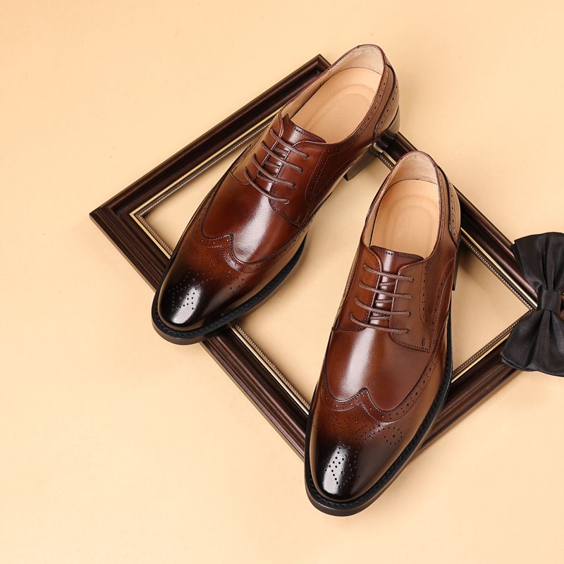 Men's casual leather shoes Men's business dress Oxford shoes_vogvips.com
