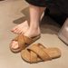 2025 Summer New Style One-Strap Cross Breathable Outdoor Open-Toe Vacation Lazy Beach Slippers_vogvips.com