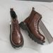 boots Fashion New Punk Style Niche Big Head Black Men's Boots Thick Sole Lace-up Casual Business Top Motorcycle Boots Commuting Work Boots_vogvips.com