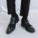 New Black And White Color-block Carved Brick Men's Shoes For Men's Business Leather British Derby Shoes Pointed Toe Banquet Wedding Leather Shoes_vogvips.com
