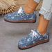 Women's Plus Size Slip-On Casual Shoes With Lace-Up Design, Thick Sole, Breathable & Cushioned, Ethnic Print, Round Toe, Low-Cut Sneakers_vogvips.com