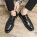 Euro Step Summer New Brogue Men's Business Simple Style Breathable Formal Leather Shoes_vogvips.com