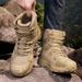 New Tactical Boots For Men's Outdoor Hiking And Mountain Rescue Shoes, Mid Top Desert Workwear Boots, Men's Large Size_vogvips.com