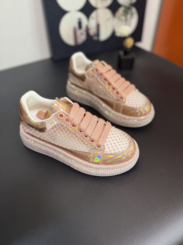 Sneakers With Rhinestones - Breathable Mesh & Glitter Upper, Comfortable Round Toe Flat Shoes For Casual Wear, Summer Lightweight Walking Shoes_vogvips.com