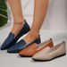 Women's Slip-On Snake Print Flat Shoes - Breathable PU Loafers With Soft Leather Lining, Comfortable Round Toe Casual Shoes For Women_vogvips.com
