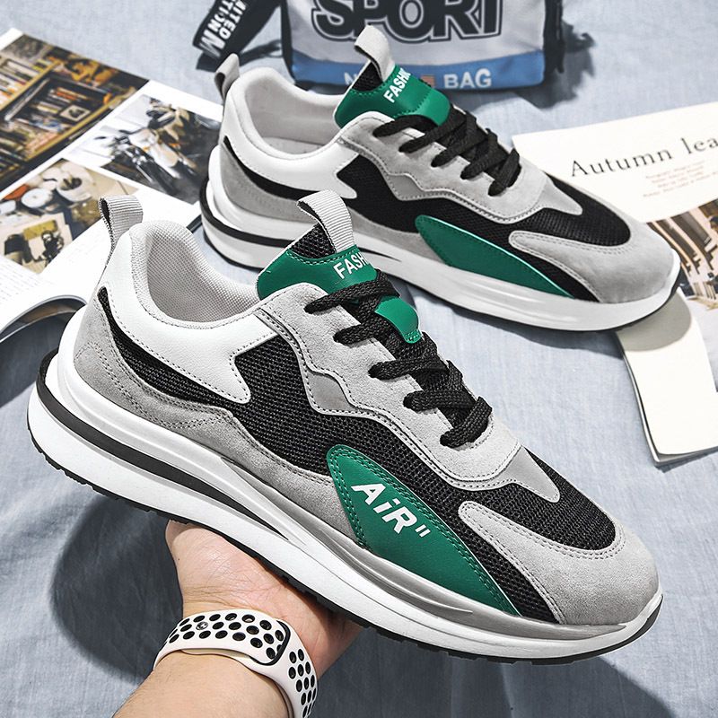 Spring And Summer Sports Men's Shoes Breathable Running Shoes Thick Soled Casual Shoes Men's Casual Shoes_vogvips.com