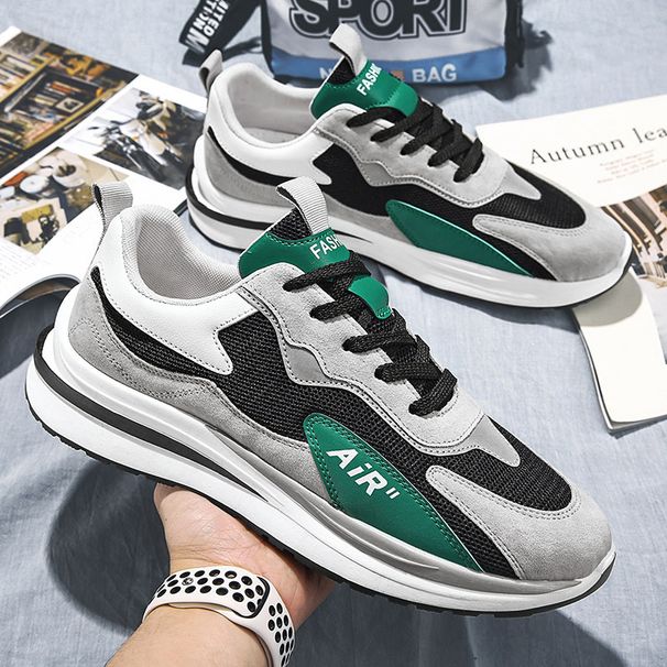 Spring And Summer Sports Men's Shoes Breathable Running Shoes Thick Soled Casual Shoes Men's Casual Shoes_vogvips.com