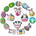 16 Set Of Easter Cute Bunny Shoes Buckle Shoes Flower PVC Soft Rubber Shoes Accessories Accessories_vogvips.com