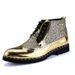 High-top Sequin Casual Shoes For Men, Spring And Autumn New Pointed Lace-up Brogue Business Shoes, Hairstylist Leather_vogvips.com