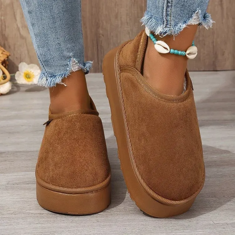 Women's Snow 2024 New Winter Plus Fleece Short Elastic Boots For Cold Warm And Thick Soft Sole Increase Cotton Shoes_vogvips.com