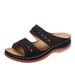 New Large Size Slippers Vintage Car Line Non-slip Round Toe Wedge Comfortable One-line Sandals For Women_vogvips.com