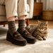 Men’s Dark Brown Suede Horsebit Loafers - Slip-On Casual Dress Shoes With Gold Buckle, Business & Smart-Casual_vogvips.com