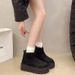 Frosted Leather Platform Thick-Soled Martin 2024 Winter New 8CM Height Increasing Fleece-Lined Short Boots For Petite_vogvips.com