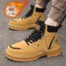 Winter Cotton Boots Men's High-top Martin Boots European And American Style Light Luxury Warm Winter High Quality Tooling Boots Men's Rhubarb Boots_vogvips.com