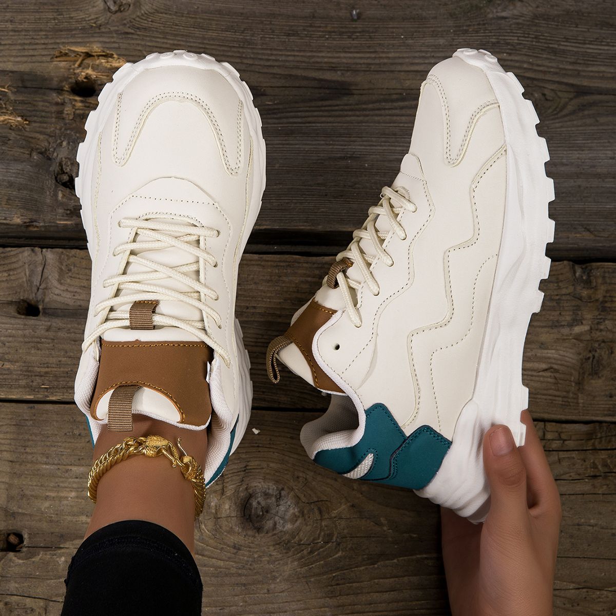 Fashion Woman Vulcanize Platform Casual Sneakers Women Flats Mesh Breathable Running Shoes Thick Sports Shoe_vogvips.com