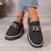 Cross-border Foreign Trade Large-size Women's Shoes, New Autumn Style, Metal Chain, Thick-soled, Fashionable, Versatile_vogvips.com