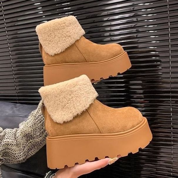 2025 Women's Winter New Style Fur-lined Thick-soled Short Boot For Fashionable Snow Boots With Padding And Thickening_vogvips.com