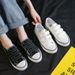 Fubu 2025 Spring Low Top Korean Edition Velcro Canvas Female Ins Student Board Lazy White Shoes F003_vogvips.com