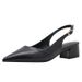 YB-39 Chunky Small 33 Sandals New Mid Korean Style Backless Large Size Extra Wide High Heel Women's Shoes 44 45_vogvips.com