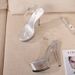 2021 Summer New Pointed Toe Waterproof Platform Stiletto High Heels Casual Wedding Fashion Sandals Women's Single Shoes_vogvips.com