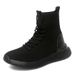 Plus Size High Top Trendy Socks, Lace Up Women's Shoes, Soft Sole, Middle-Aged And Elderly Casual Lightweight 344_vogvips.com