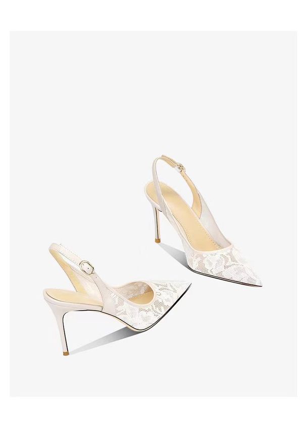Single Shoe Temperament Shallow Mouth French New Chinese Lace Sandals Pointed One Word With Stiletto Women's High Heels_vogvips.com