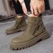 Men's Classic Chelsea Boots - High Top British Style Work Boots With Anti-Slip Sole, Comfortable & Stylish For Casual Wear (Yellow, Black, Camel)_vogvips.com