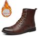 Handcrafted Genuine Leather Men's Boots - Comfortable Winter Casual Shoes With Rubber Sole, Breathable & Durable (Black, Brown, Tan Sizes 38-48)_vogvips.com