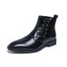 New Fashion Retro Martin Boots Men's Thick Sole Lace-up Business Leather Men's Boots Round Toe Thick Sole High Top Leather Boots Chelsea Short Boots_vogvips.com