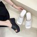 Women's Wedge Heel Slides Fish Mouth One Line Thick Bottom Women's Slope Heel Waterproof Platform Large Beach Cool Slippers_vogvips.com