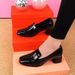 Mid Heeled Women's Shoes Spring And Autumn New Fashion Square Toe Shiny Surface, One Foot Kick Middle-aged Thick Heel_vogvips.com