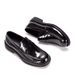 British Style Casual Loafers For Men Genuine Leather Handmade Shiny Round Toe Thick Sole Slip-On Business Shoes_vogvips.com