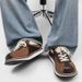 Vintage Color Block Derby Shoes Platform Thick Sole Height Increasing Casual Sneakers Unisex Premium Maillard Style Fashion_vogvips.com